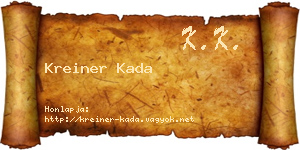 Kreiner Kada névjegykártya